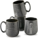 Hasense Ceramic Coffee Mugs - 15 OZ Large Coffee Cups Set of 4 with Handle for Hot Beverage, Porcelain Latte Mugs for Tea, Milk, Cocoa, Cappuccino and Mocha, Microwave and Dishwasher Safe, Grey by CozyNest Decor