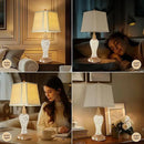 28.5" Rustic Table Lamp Set of 2 For Living Room Farmhouse Lamps for Bedroom, Bedside Lamps with Night Lights And USB C+A Charging Ports for Decor Office Study Hotel (Bulbs Included) by CozyNest Decor