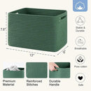 4 Pack Storage Baskets for Organizing, Woven Baskets for Shelves - Perfect for Toys, Books, Towels, and Clothes, Durable Gift Basket Bins Toy Storage, 12.7''L x9''W x7.8''H, Green by CozyNest Decor