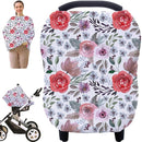 Multi-use Canopy Breastfeeding Cover - Car Seat Canopy for Babies, Stretchy Carseat Cover, Boys and Girls Shower Gift (Purple Flower) by TinyTreasures Baby Boutique
