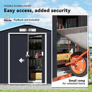 Outsunny 7' x 4' Outdoor Storage Shed, Garden Tool Metal Shed with Foundation Kit, Double Lockable Door, Air Vents and Sloping Roof, for Backyard, Patio, Lawn, Dark Gray by GreenHaven Gardens