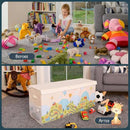 Extra Large Toy Storage Organizer with Lid - Sturdy, Collapsible Toy Chest Storage Box with Cute Design - Toys Bin with Dividers for Kids, Boys, Girls, Nursery, Bedroom, Play room 37"x16"x14" by CozyNest Decor
