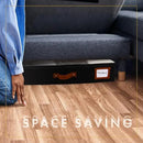 HOMELUX THEORY 2pc Under Bed Storage Containers, Bedroom Under the Bed Drawer Storage Organizer with Bins and Lids, Medium Underbed Clothes Storage Box Ideal for Blanket, Fabric, & Shoes (Black) by CozyNest Decor