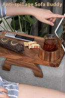 Sofa Arm Tray, Acacia Wood Couch Cup Holder, Portable Large Sofa Armrest Tray Anti-Spill Beverage Snack Remote Holder by CozyNest Decor