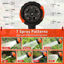 NEXCOVER Garden Hose Nozzle Sprayer - 7 Adjustable Watering Patterns Nozzle for Water Hose, Non-Slip Garden Spray Nozzle for Car Washing, Watering Plants, Pets Showering, Lawns Cleaning, Orange by GreenHaven Gardens