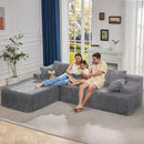 Hobestluk Modular Sectional Sofa Couches 108" L-Shape Couch 3 Seat Modular Sofa Memory Foam Sectional Couches for Living Room, Boneless Couch with Oversized Chaise (Light Grey, Left Facing) by CozyNest Decor