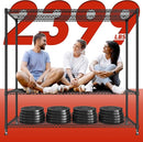 REIBII 60''W Storage Shelves 2399LBS Metal Shelving Unit with Wheels & Feet, 4 Tier Garage Shelving Heavy Duty Adjustable Wire Shelf for Pantry Kitchen Garage, 60" W x 18" D x 65.5" H, 2 Pack by CozyNest Decor