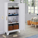 61" Tall Farmhouse Metal Pantry Cabinet, Kitchen Pantry Storage Cabinets with 2 Barn Door and Adjustable Shelves,Metal Pantry Storage Cabinet,for Kitchen,Laundry Room,Home Office,Kids Room (White) by CozyNest Decor