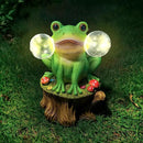 Solar Frog Garden Decor - Mushroom Outdoor Statue for Garden Ornaments, Lawn, Flower Bed, Pond, Patio, Porch - Frog Gifts for Women, Mom, Grandma by GreenHaven Gardens