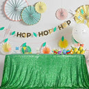 SquarePie Sequin Tablecloth 90 x 132 Inch Green Sparkly Table Cloth for Wedding Party Decoration by CozyNest Decor