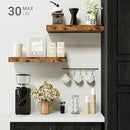Floating Shelves for Wall, 16 inchs x 6.7” deep x 1.4” Bathroom Shelf Bedroom, Living Room, Kitchen, Farmhouse Decor, Rustic Wood Wall Shelves with Invisible Brackets - Set of 2, Rustic Brown by CozyNest Decor