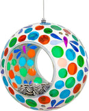 Sunnydaze 6-Inch Glass Mosaic Hanging Bird Feeder for Outdoors - Fly-Through Wild Bird Feeder - Dragonfly Dreams by GreenHaven Gardens