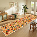 Floral 2x10 Area Rug Machine Washable Soft Print Boho Carpet Non Slip Doormat Low Pile Flower Area Rugs for Living Room Bedroom Nursery Kitchen Dining Room Indoor-Yellow/Orange by TinyTreasures Baby Boutique
