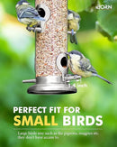 iBorn Metal Bird Feeders 6 Ports Hanging Wild Bird Seed Feeder for Mix Seed Blends, Niger Seed Feeder, Sunflower Heart, Birdbath, Heavy Duty All Metal Nickle Finishing 14 Inch 6Port by CozyNest Decor