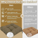 BUYUE Chair Cushion Set for Rocking Chair, Back Pillow & Seat Cushion with Ties, Original Woven Fabric Non-Slip Chair Pads for Elderly Sitting, Brown by CozyNest Decor