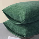 CaliTime Throw Pillow Covers Decorative 20 X 26 Inches Pack of 2 Cozy Chenille Standard Pillow Shams Cases for Couch Sofa Bed Living Room Home Dark Green by CozyNest Decor