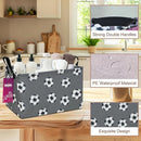 Rectangular Storage Basket Fabric Organizer Bin for Toys,Books,Clothes,Gifts,Pets-Perfect for Home,Office,Nursery,Dorm,Shelf(Rec-grey football ) by TinyTreasures Baby Boutique