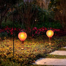 2PC Hot Air Balloon Solar Lantern with Flame, Pink Glass Balloon Lantern Lights Outdoor Waterproof, Hanging Solar Lights for Outside Garden Yard Patio Tree Porch Gift for Women Lovers Mom by GreenHaven Gardens