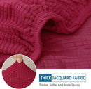 hyha Waterproof Couch Cushion Covers for Pets, Non Slip Sofa Seat Cover for Dogs Washable, Soft Thick Stretch Jacquard Fabric, Sofa Slipcovers with Elastic Bottom (1 Piece for Medium, Wine Red) by CozyNest Decor