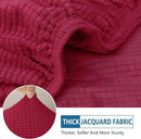 hyha Waterproof Couch Cushion Covers for Pets, Non Slip Sofa Seat Cover for Dogs Washable, Soft Thick Stretch Jacquard Fabric, Sofa Slipcovers with Elastic Bottom (2 Pieces, Wine Red) by CozyNest Decor