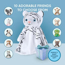 Love By Emi Baby Music Lovey White Tiger, Baby Sleep Soother for Crib & Cuddle Bedtime, White Noise with a Heartbeat & Lullaby, Plush Sound Machine Toy, Stuffed Animal for Newborns, Infants & Toddlers by TinyTreasures Baby Boutique