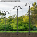 Highpro Double Shepherds Hooks for Outdoor, 2 Pack 79 Inch Heavy Duty Garden Pole for Hanging Bird Feeder, Bird Feeder Hook Plant Baskets,Garden Plant Hanger Stands with 5 Base Prongs by GreenHaven Gardens