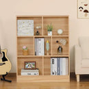 LEYAOYAO 7 Cube Bookshelf with Wood Base,Natural 3 Tier Mid-Century Modern Bookcase,Standing Wide Bookshelves Storage Organizer Shelf,Rustic Display Cabinet Book Shelves for Bedroom,Living Room by CozyNest Decor