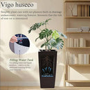 2Pcs 23in High Large Plant Pots Planter-Self-Watering,Modern Planter with Drain Holes,Water Level Monitor,Inner Bucket for Indoor/Outdoor Front Porch Patio,Brown Rattan by CozyNest Decor