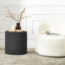 KINWELL 34" Boucle Swivel Barrel Chair with 18" Round Ottoman Set, Fully Assembled Set of Sherpa Accent Chair and Footrest, Modern Comfy Armchair and Footstool for Living Room and Bedroom, Black by CozyNest Decor