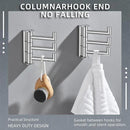 Angle Simple Swivel Towel Hooks for Bathroom, SUS 304 Stainless Steel Foldable 3 Arms Hand Towel Holder, Coat Wall Hooks, Polished Chrome, 2 Pack by CozyNest Decor