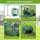 Seeutek Compost Spreader - 24" Peat Moss Spreader with 3 Heights, Top Soil Spreader W/Upgraded Side Latches Support Rod Powder Coated Metal Mesh Top Dressing Spreader for Lawn, 2 Way Uses-Push or Tow by GreenHaven Gardens
