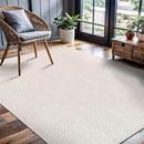CAMILSON Easy Jute Rug 5x7, Indoor Outdoor Off-White Color Fiber Area Rugs for Living Room Patio and Kitchen Rug Herringbone Seagrass Woven Design Easy-Cleaning Washable Outside Carpet Alfombras 5 x 7 by CozyNest Decor