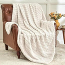 BEDELITE Faux Fur Throw Blanket for Couch, Soft and Cozy 3D Ribbed Fluffy Blanket, Thick Warm Plush Fuzzy Faux Rabbit Fur Blanket for Women Gift (Beige, 60"x 80") by CozyNest Decor