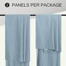 100% Blackout Curtains 90 Inches Long for Living Room 2 Panels Set Light Blocking Heat Darkening Energy Saving Curtain Window Coverings Coastal Beach Linen Farmhouse Drapes Bedroom Stone Blue Chambray