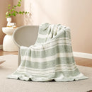 Snuggle Sac Stripe Sage Green Throw Blanket for Couch, Super Soft Warm Blankets Cozy Knit Fuzzy Plush Lightweight Throws for Sofa, Bed,Living Room, Stripe Green, 50x60 inches by TinyTreasures Baby Boutique