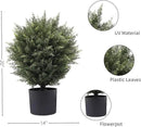 21” Artificial Cedar Outdoor Artificial Shrub Sunlight Resistant Leafy Potted Plant for Indoor Porch of Home and Office Artificial Outdoor Tree 2 Pieces a Set Topiary Trees by GreenHaven Gardens