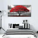 AJAZIKO Red Wall Art - Modern Framed Wall Art for Living Room - Red Tree Black and White Landscape Canvas Prints Posters & Prints for Home Office Bedroom Decorations - Large Wall Pictures 24×48IN by CozyNest Decor