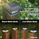 SIEDiNLAR Solar Post Lights Outdoor Glass LED Fence Cap Light 2 Modes for 4x4 5x5 6x6 Posts Deck Patio Garden Decoration Warm White/Cool White Lighting Black (1 Pack) by GreenHaven Gardens