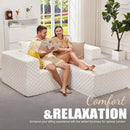 Hobestluk Modular Sectional Sofa Memory Foam Couch L Shape Sofa for Living Room Loveseat with Chaise Lounge Cloud Couch with Removable Cover (Plush White, Loveseat with Chaise) by CozyNest Decor