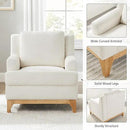 Oversized Accent Chair, Modern Boucle Armchair with Wood Legs, Modern Reading Chair with Thick Cushion, Comfy Chairs for Living Rooms, Bedrooms, Reading nooks and Apartments by CozyNest Decor