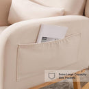 Rocking Chair Nursery, Nursing Rocking Chairs with Lumbar Pillow, Comfy Modern Nursery Glider Rocker Morden Accent Rocking Chair for Mom Nursery, Living Room, Bedroom, Beige by TinyTreasures Baby Boutique
