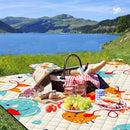 Poedist Extra Large Picnic Blanket Waterproof,80"x 80"Foldable Machine Washable Beach Blanket,Outdoor Blanket for 6-8 Adults,Suitable for Indoor Crawling,Park Beach,Camping,Hiking,Family Travel(Sun) by TinyTreasures Baby Boutique