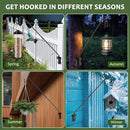 Wall Mount Heavy Duty Deck Hook-28 Inch Extended Reach Plant Hangers Outdoor -Bird Feeder Hanger for Deck Railing-Fence Plant Bracket Hooks for Hanging Hummingbird Feeders,Lanterns, More by GreenHaven Gardens