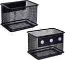 dedoot 2 Pack Magnetic Pen Holder, 3.45x2.3x2.6 Inch Magnetic Basket Locker Organizer Metal Mesh Pencil Memo Holder for Whiteboard, Fridge, Desk, Offices by CozyNest Decor