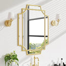 Bathroom Mirror for Wall Gold Farmhouse Wall Vanity Mirror for Over Sink Wood Framed Beveled Mirrors Deco（20 * 28IN/Gold） by CozyNest Decor