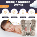 Gemma Joy Bedtime Baby Soothers for Sleep, Cry Activated Heartbeat Stuffed Animal for Baby, Newborn, Calming Light, Lullaby Music, White Noise, Shush and Mother’s Heartbeat - (Elephant, Rechargeable) by TinyTreasures Baby Boutique