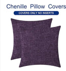 CaliTime Throw Pillow Covers Decorative 22 X 22 Inches Pack of 2 Cozy Chenille Cushion Cases for Couch Sofa Bed Living Room Home Plum Purple by CozyNest Decor