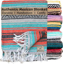 Del Mex Classic Mexican Blanket, Large Authentic Woven Falsa Throw (70"x50"), Artisan Southwest Décor for Beach, Yoga, Outdoors (Mint/Orange/Gray) by CozyNest Decor