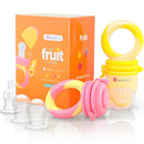 NatureBond Baby Food Feeder/Fruit Feeder Pacifier Nibbler (2 Pack) - Infant Teething Toy Teether Weaning in Appetizing Colors | + Additional Silicone Sacs by TinyTreasures Baby Boutique