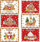Christmas Placemats Set of 6 Christmas Retro Gingerbread Plastic Table Mats Xmas Bakery Gingerbread House Place Mats Winter Holiday Table Decoration for Indoor Outdoor Party Kitchen Dining by CozyNest Decor